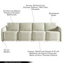 Ver imagem 3 de Sofá Cama Modulado Retrátil e Reclinável Decorativo Varsóvia 396cm Veludo Bege G33 - Gran Belo