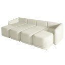 Ver imagem 5 de Sofá Cama Modulado Retrátil e Reclinável Decorativo Varsóvia 396cm Veludo Bege G33 - Gran Belo