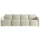 Ver imagem 6 de Sofá Cama Modulado Retrátil e Reclinável Decorativo Varsóvia 396cm Veludo Bege G33 - Gran Belo