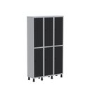 Ver imagem 1 de Armário Locker Guarda Volume Aço Light 6 Portas 103,5x179,5cm Cinza/Preto
