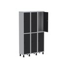 Ver imagem 3 de Armário Locker Guarda Volume Aço Light 6 Portas 103,5x179,5cm Cinza/Preto