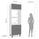 Ver imagem 5 de Torre Quente 1 Porta 2 Gavetas 2 Nichos para Forno Pérola Yescasa Cinza/Branco