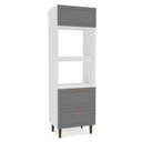 Ver imagem 4 de Torre Quente 1 Porta 2 Gavetas 2 Nichos para Forno Pérola Yescasa Cinza/Branco