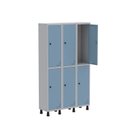 Ver imagem 3 de Armário Locker Guarda Volume Aço Light 6 Portas 103,5x179,5cm Cinza/Azul Dali