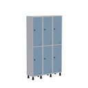 Ver imagem 1 de Armário Locker Guarda Volume Aço Light 6 Portas 103,5x179,5cm Cinza/Azul Dali
