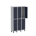 Ver imagem 3 de Armário Locker Guarda Volume Aço Light 6 Portas 103,5x179,5cm Cinza/Azul Delrei