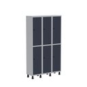 Ver imagem 1 de Armário Locker Guarda Volume Aço Light 6 Portas 103,5x179,5cm Cinza/Azul Delrei