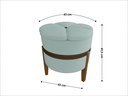 Ver imagem 6 de Kit 2 Puffs Pétala Decorativo Premium Apoio para Os Pés Banco Estofado Redondo Luxo Cor Verde