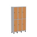 Ver imagem 1 de Armário Locker Guarda Volume Aço Light 6 Portas 103,5x179,5cm Cinza/Laranja
