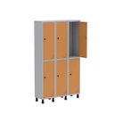 Ver imagem 3 de Armário Locker Guarda Volume Aço Light 6 Portas 103,5x179,5cm Cinza/Laranja