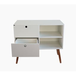 Aparador 02 gavetas 1 nicho com pés palito Branco Real - Mdf Arauco - 5
