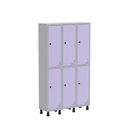 Ver imagem 1 de Armário Locker Guarda Volume Aço Light 6 Portas 103,5x179,5cm Cinza/Lilás