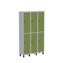 Ver imagem 1 de Armário Locker Guarda Volume Aço Light 6 Portas 103,5x179,5cm Cinza/Verde
