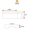 Ver imagem 4 de Kit com 5 Barras Rodapé MDF 502 15MMX5CMMETRO Linear 12m Branco/Frisado Moldufama