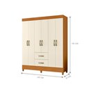 Ver imagem 3 de Guarda Roupa 6 Portas Roma Cinamomo Off White