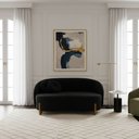 Ver imagem 2 de Sofá Orgânico 2 Lugares C/2 Almofadas Curvo Sala Recepção Amsterdã Veludo Preto - Montanari's Decor