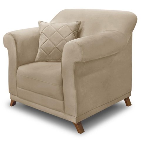 Poltrona Decorativa Retro Polo com Almofada Suede 1101 Ezz 1101