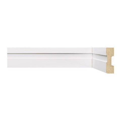 Kit com 40 Barras Rodapé MDF 502 15MMX5CM Metro Linear 90m Branco/Frisado Moldufama