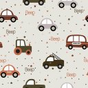 Ver imagem 1 de Papel de Parede Baby Carrinhos com Fundo Bege - 3,00x0,50m