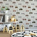 Ver imagem 2 de Papel de Parede Baby Carrinhos com Fundo Bege - 3,00x0,50m
