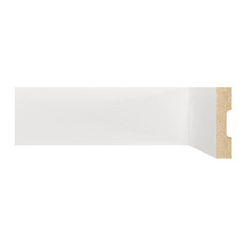 Kit com 20 Barras Rodapé MDF 701 15MMX7CM Metro Linear 54m Branco/Liso Moldufama