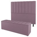 Ver imagem 1 de Kit Cabeceira e Baú Cama Box Queen Size Cora 160cm Suede Rosé - Desk Design