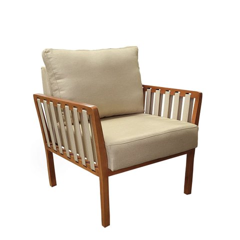 POLTRONA DECORATIVA LUXO CALIFÓRNIA DORA BELA Califónia Bege Linho 1006