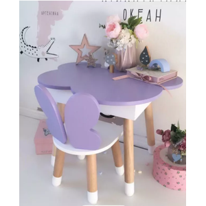 Conjunto de Mesa Baú com Uma Cadeira Infantil Borboleta