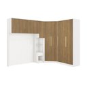 Ver imagem 7 de Quarto Modulado Adapt 10 Portas 5 Gavetas MDP 506cm Branco-Nogueira