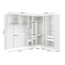 Ver imagem 2 de Quarto Modulado Adapt 10 Portas 5 Gavetas MDP 506cm Branco-Nogueira