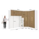 Ver imagem 3 de Quarto Modulado Adapt 10 Portas 5 Gavetas MDP 506cm Branco-Nogueira