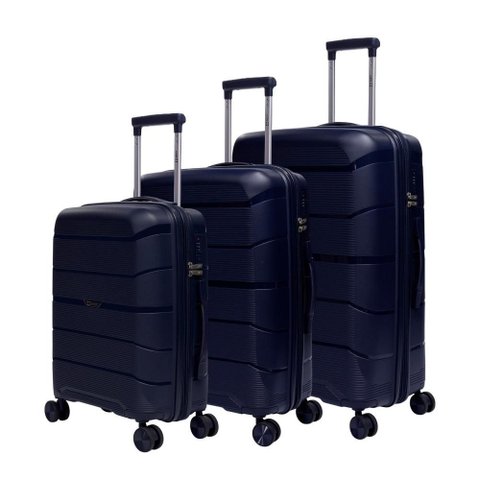 Conjunto de Malas de Viagem Polipropileno Barcelona Swiss Move Azul Marinho