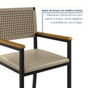 Ver imagem 7 de Cadeira de Jantar Estofada com Braços Madri Bege Preto/Pérola