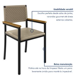 Cadeira para Sala de Jantar com Braço Madri - 8