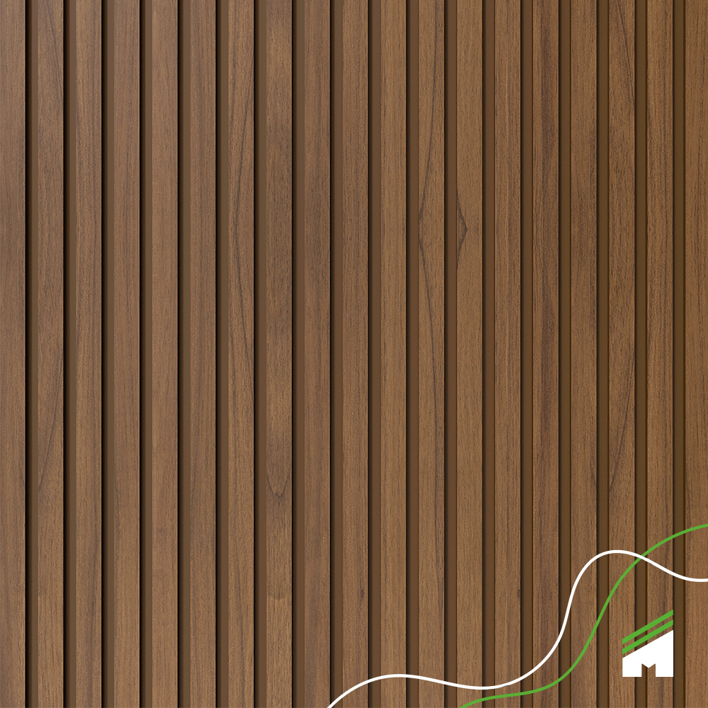 Painel Ripado Modular 2,5m Linear (0,25m²) Nogueira Natural Autocolante Linha Madeto meu rodapé - 5