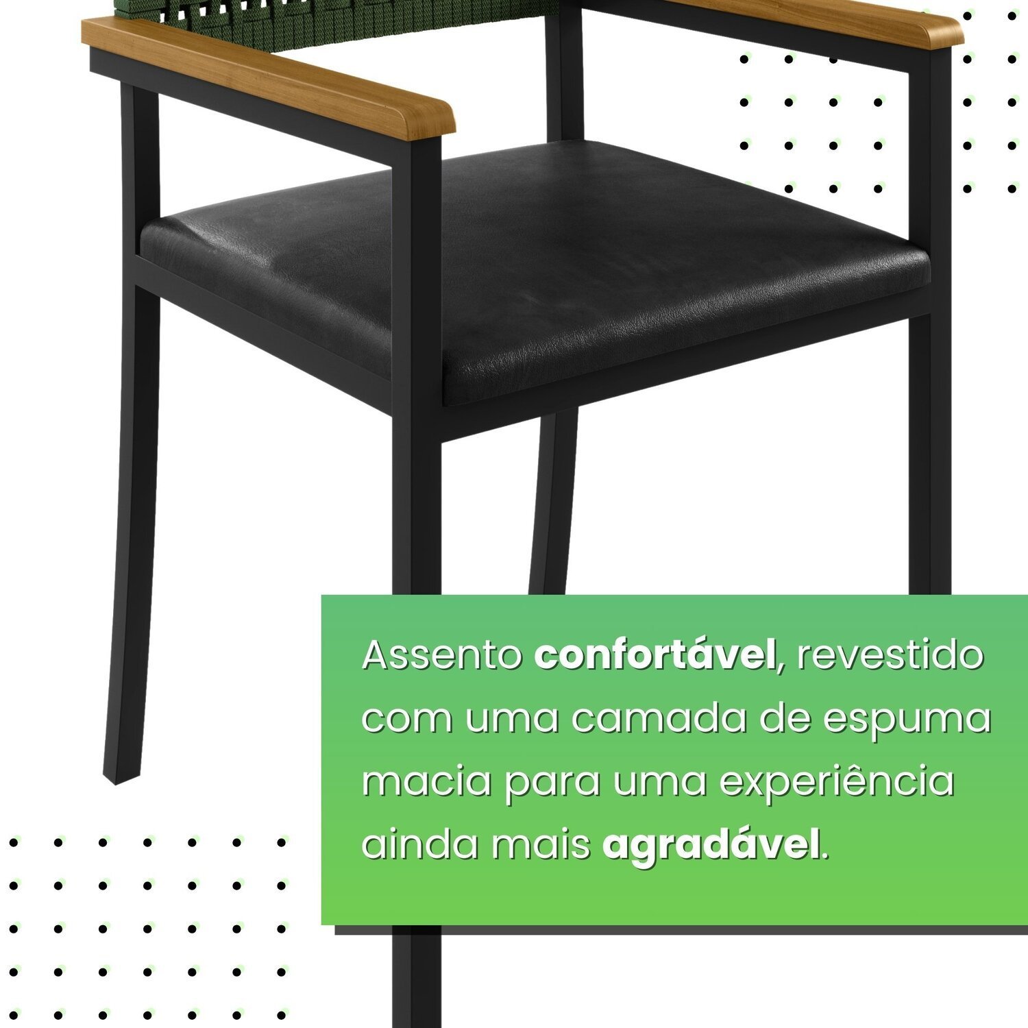 Cadeira para Sala de Jantar com Braço Madri - 4