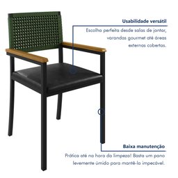 Cadeira para Sala de Jantar com Braço Madri - 8