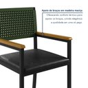Ver imagem 7 de Cadeira de Jantar Estofada com Braços Madri Preto Verde/Preto