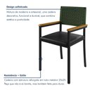Ver mais imagens de Cadeira de Jantar Estofada com Braços Madri Preto Verde/Preto