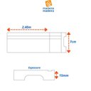Ver imagem 4 de Kit com 5 Barras Rodapé MDF 15MMX7CM 702METRO Linear 12m Marrom/Imbuia Frisado Moldufama