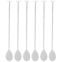 Kit 6 Colheres Bailarinas Inox 26cm Tress Lyor Prata Bartender Bebidas Coquetel Drinks - 1