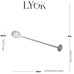 Kit 6 Colheres Bailarinas Inox 26cm Tress Lyor Prata Bartender Bebidas Coquetel Drinks - 8
