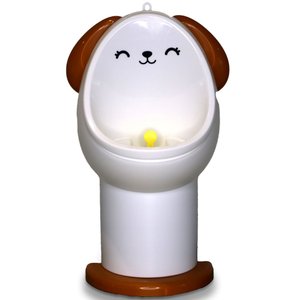 Mictório Infantil Portátil Penico Treinamento para Meninos Modelo Cachorrinho Lorben Branco/marrom