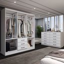 Ver imagem 2 de Guarda-roupa Casal Lydia 6 Portas 3 Gavetas com Cômoda 10 Gavetas Branco - Panorama Móveis