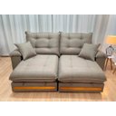 Ver imagem 5 de Sofá Retrátil Reclinável 2,10 M Linho Marrom A229 Gael