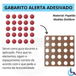 Elemento Tátil Alerta Pvc Adesivado Vermelho - 3