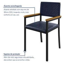Cadeira para Sala de Jantar com Braço Madri - 5