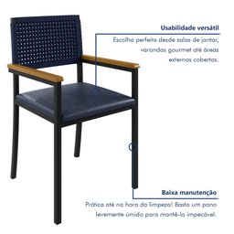 Cadeira para Sala de Jantar com Braço Madri - 8