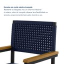 Ver imagem 6 de Cadeira de Jantar Estofada com Braços Madri Azul Preto/Azul