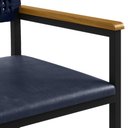 Ver imagem 5 de Cadeira de Jantar Estofada com Braços Madri Azul Preto/Azul